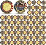 100 Pcs Military Challenge Coins Independence Day Veteran Commemorative Thank You for Your Service Round Metal Christian Coin for Collectors Military Church School Party Collectible Souvenir - Image 2