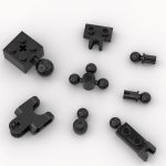 100 Piece Classic Building Black Ball Joint Plate Bulk, 8 Sizes Model Ball and Socket Joints, Compatible with Lego Parts and Pieces(Black) - Image 2