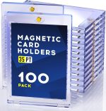 100ct Magnetic Card Holder, 35pt One Touch Card Holder, U-V Protectors Hard Plastic for Trading Cards, Magnet Case, Sports, Game, Football, Baseball - Image 2