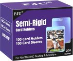 100ct Semi Rigid Card Holders & 100ct Card Sleeves for PSA, SGC, BGS, CSG Graded Card Submissions, Semi Rigid Baseball Cards Sleeves Protectors, PSA Graded Trading Cards Sleeve - Image 2