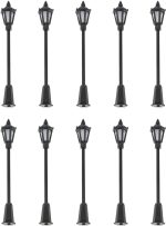 10pcs 70mm Model Railway Antique Lamp Garden Street Light HO OO TT Scale 1:100 New - Image 2