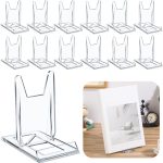 12 Pack Acrylic Book Stand for Display Adjustable Clear Display Holder Easel Collector Stand for Home Office Back to School Comic Album CD Magazine Postcard Artworks (4.2 x 4.3 x 2.35 Inch) - Image 2