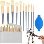 12 Pcs Model Cleaning Kit Include Soft Brush with Handle Dust Plastic Removal Air Blower Storage Bag Professional Model Dusting Brush for Statue Collectible Camera Miniature Figurine Craft - Image 2