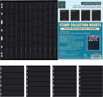 12 Sheets 24 Pages Postage Stamp Album Sleeves, 4 Mixed Size, Black Page | Uncle Paul Stamp Collection Inserts Kit, 9 Hole Standard Stamp Collecting Album for Binder IS01MX112 - Image 2
