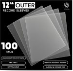 12" Vinyl Record Outer Sleeves (100 Pack), 3 Mil Crystal Clear | Polyethylene, 12.75" x 12.75", Archival Safe, Anti-Static & Acid-Free, LP Album Protection From Dust & Scratches - Image 2