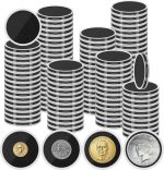 120 Pcs Silver Dollar Coin Holders, Clear Round Plastic Coin Cases with Adjustable Sponge Gasket (17-40mm), Coin Protectors for Collectors, Rare Coins, Black - Image 2