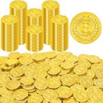 120PCS Gold Coins 1.4in Plastic Fake Pirate Treasure Coins Party Supplies | 0.08in Thick, High-Quality Plastic, Classroom Rewards, Pirate Theme Tokens, St Patricks Day, Halloween, Adventure Theme - Image 2