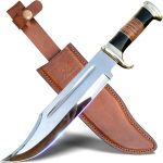 14" Crocodile Dundee Bowie Knife with Sheath-Hunting Knife with Sheath-Mirror Polished Survival Tactical Knife,Cuchillos de caza for Camping, Outdoor, Bushcraft- Knives for Men - Image 2