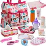 14 Pack Baby Doll Feeding and Caring Set with Diaper Bag | Doll Diapers, Magic Bottle, Changing Mat for Girl Toddler Kid, Pretend Play Set for Birthday Gift Christmas - Image 2