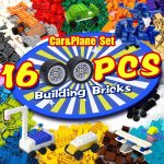 1600 Pieces Building Bricks with 32 Wheel Building Blocks Set, Classic Bulk Blocks Set Creative Toy DIY Cars, Planes, Tanks Compatible with All Major Brands 14 Shape/18 Color - Image 2