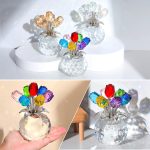 Ornalrist Crystal Colorful Rose Flower Figurine, Glass Flower Figurine - Image 3