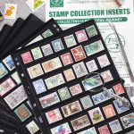 10 Sheets 20 Pages Postage Stamp Album Sleeves, 7 Pockets 7.7x 1.35in, Black Page - Image 5