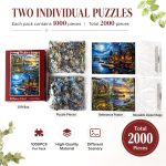 Puzzles for Adults 1000 Pieces, 2 Pack Unique 1000 Piece Lake and Night View Jigsaw Puzzles, Premium Scenic Landscape Puzzles & Nature Theme for Challenging Game Night - Image 3