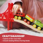 Tiny Land 110PCS Wooden Train Set, Toy Train with Tracks | Compatible with Major Brands, Ideal Railway Playset for Boys and Girls, Great Birthday Gift for Kids Ages 3-7 - Image 4