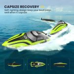 DEERC 14-Inch High Speed RC Boat, 20+ MPH, Auto Self-Righting, 2 Batteries | Fast Remote Control Boat for Pool & Lake, 493FT Control Range, LED Lights, 2.4GHz Full Proportional, Water Toy Gift - Image 3