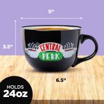 Silver Buffalo FRIENDS Central Perk, Ceramic Soup Mug, 24oz | Oversized for Coffee, Cup, Black, 0.71 Liters - Image 3