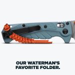 Benchmade Mini Adira Fishing Knife, MagnaCut Steel Blade (18065) | Depth Blue Grivory handle, Drop-Point blade - Image 3