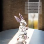 3.5'' Crystal Rabbit Figurine Collectibles Spring Easter Bunny Decorations | Small,Art Glass Animal Statues Paperweight Easter Christmas Whimsical Home Decor Creative Gift - Image 4