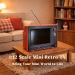 Retro Mini Work TV Toy – Tiny Fake Dollhouse TV with 720P Display, 8GB Memory, Supports Headphones & USB Playback – Perfect for Dollhouse Scenes & Collectible Decor (Retro red) - Image 3