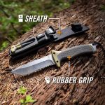 Gerber Ultimate Fixed Blade Knife w/Sheath, Knife Sharpener, Ferro Rod | Bushcraft & hunting knife, combo edge blade, whistle, sheath with integrated sharpener, fire starter, camping EDC tool - Image 3