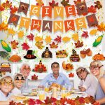 Thanksgiving Decorations Set, GIVE THANKS Banner and Garland, Hanging Swirls, Turkey Glasses and Maple Leaf for Indoor Home Party Office Classroom School Fall Decor - Image 5