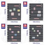 Gersoniel 30 Pieces stamp collecting supplies stamp collector pages Album sheets with Standard 9 Hole Binder Sleeves(4/5/6/7 Rows) - Image 3