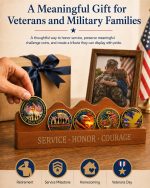Solid Wood Military Coin Holder Display for 5 Coins | Challenge Coin Organizer Stand, Military Service Recognition Display, Military Retirement Gift, Veterans Day Gifts - Image 5