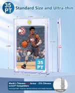 100ct Magnetic Trading Card Holders: 35pt One Touch Card Holder, U-V Protection Hard Plastic Magnetic Cards Case for Sports Game, Football, Baseball Cards - Ultra Slim - Image 3