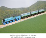 Orbrium 3 Pcs Large Wooden Railway Express Coach Cars, Compatible with Thomas & Friends Push-Along the Tank Engine, Brio, Chuggington Wooden Train - Image 3