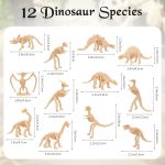 60 PCS Dinosaur Fossil Skeletons, Assorted Dinosaur Skeleton Toys Figures for Science Play Dino Sand Dig Party Favor Decorations - Image 3