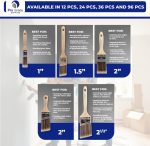 Pro Grade Paint Brushes, Paint Brush Set for Walls, Trim & Stain, 5-Piece | Interior & exterior | Cabinets, doors, furniture, decks | For latex & oil-based | Synthetic bristles, Softwood handles - Image 4