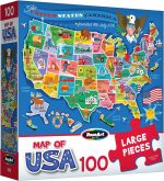 RoseArt Map of USA Puzzle for Kids – 100 Large Pieces, 24" x 18" – Educational United States Puzzle with Fun State Illustrations – Made in USA – Learning Toy for Ages 6+ - Image 3
