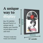 16" x 24" Jukebox Vinyl Frame Display with Double Matting, LP Record Album Frame for Wall Decor, Black/Black, 1 Count - Image 3