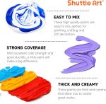 Shuttle Art Acrylic Paint, 36 Colors Acrylic Paint Set with Brushes & Palette, 2oz/60ml Bottles, Rich Pigments Non-toxic for Artists Kids & Adults, Painting on Canvas Rocks Ceramic Wood - Image 5