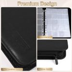 BYSTER Coin Collection Book, 30 Pack 600 Pockets Coin Sleeves, Faux Leather Coin Collection Holder Album, Coin Collection Organizer Storage Box Case (Coin Flips Not Included), Black - Image 4