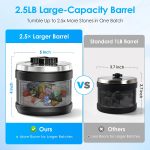 K1 Quiet Rock Tumbler Kit for Adults, Kids & Hobbyists | Reliable 2.5Lb Rotary Rock Polisher, Thick Rubber Barrel, 3 Speeds, 9-Day Timer, Memory Function, Complete Gem Polishing Kit - Image 3