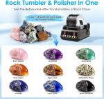 K1 Quiet Rock Tumbler Kit for Adults, Kids & Hobbyists | Reliable 2.5Lb Rotary Rock Polisher, Thick Rubber Barrel, 3 Speeds, 9-Day Timer, Memory Function, Complete Gem Polishing Kit - Image 4