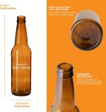 FastRack Amber Beer Bottles 12oz (Pack of 24) | Longneck Glass Beer Bottles with Pry-off Crown Finish for Home Brewing Mead, Cider & Kombucha | Durable Brewing Bottle & Bottling Kit - Image 4