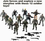 Mr.River US Army Men and SWAT Team Toy Soldiers Action Figures with Military Weapons Accessories for Kids Boys Girls,12Pcs - Image 3