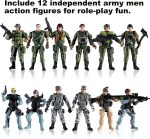 Mr.River US Army Men and SWAT Team Toy Soldiers Action Figures with Military Weapons Accessories for Kids Boys Girls,12Pcs - Image 4