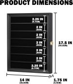 DisplayGifts Pocket Knife Display Case Stand Military Folding Knives Display Frame Shadow Box for Hunting Knives Collectibles with 98% UV Protection Lockable (Black Finish) - Image 4
