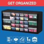 Akro-Mils 26-Drawer Plastic Storage Cabinet, 20"W x 6"D x 10"H, Black - Image 5