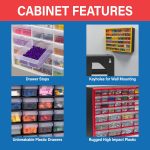 Akro-Mils 26-Drawer Plastic Storage Cabinet, 20"W x 6"D x 10"H, Black - Image 7