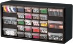 Akro-Mils 26-Drawer Plastic Storage Cabinet, 20"W x 6"D x 10"H, Black - Image 9