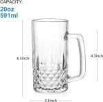 4 Pack Beer Mugs For Freezer, Double Wall Insulated Glasses – Freezer Mugs, 20 oz – Perfect Frozen Beer Mugs for Home Bar Accessories, Gifts for Men - Image 3