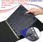 Gersoniel 30 Pieces stamp collecting supplies stamp collector pages Album sheets with Standard 9 Hole Binder Sleeves(7 Rows) - Image 5