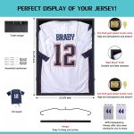KCRasan Jersey Display Frame Case - Large Lockable Frames Shadow Box | UV Protection for Baseball Basketball Football Soccer Hockey Sport Shirt Matte Black Finish - Image 3