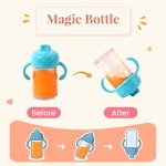 BABESIDE 9 Pcs Baby Doll Accessories with Storage Bag for 12-15 Inch Dolls | Baby Doll Feeding Set with Magic Bottles, Pacifiers, Bibs, Diapers & Carry Bag, Pretend Play Toys for Kids - Image 4