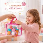 BABESIDE 9 Pcs Baby Doll Accessories with Storage Bag for 12-15 Inch Dolls | Baby Doll Feeding Set with Magic Bottles, Pacifiers, Bibs, Diapers & Carry Bag, Pretend Play Toys for Kids - Image 6