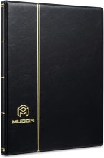 MUDOR 7 Rows Stamp Collection Book,Stamp Albums for Collectors | 10 Sheets Stamp Pages, Black Stamp Collecting Supplies Starter Kit, Stamp Stockbook Binder - Image 3
